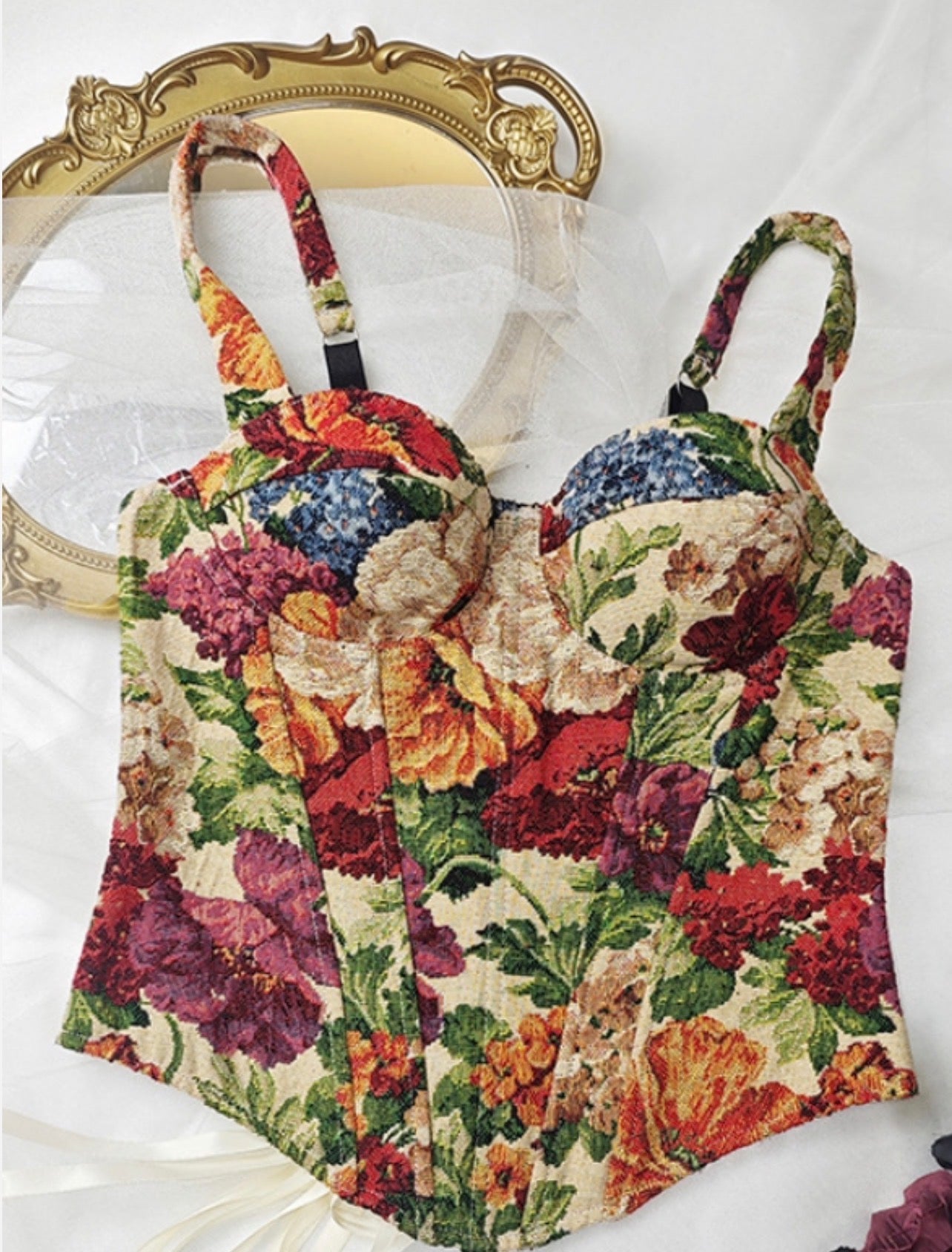 Vintage-Inspired Floral Corset