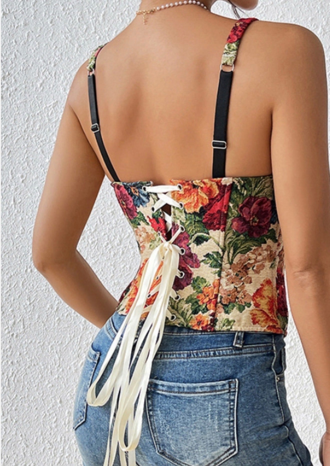 Vintage-Inspired Floral Corset